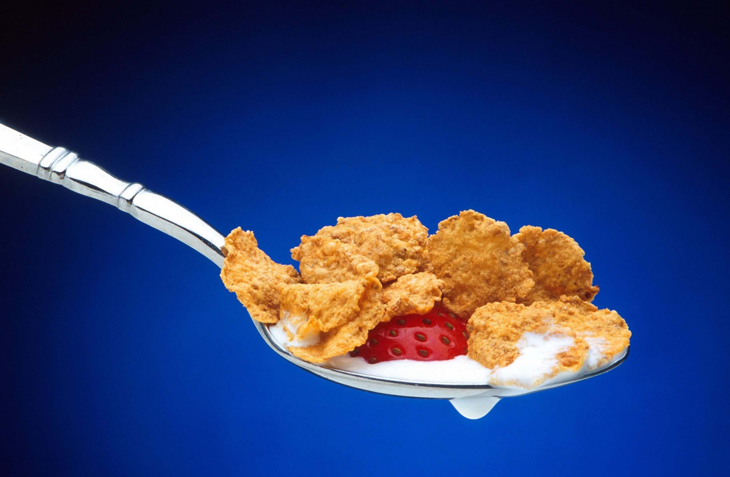 cereal on a spoon