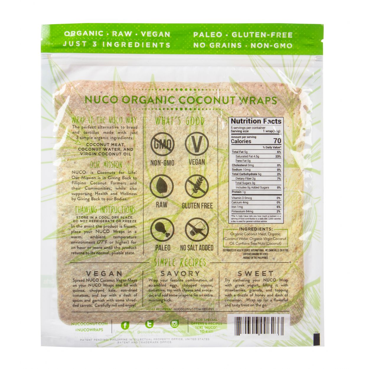 Wraps, Paleo Coconut - Image 2